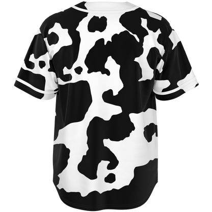 Camo Baseball Jersey | Black & White Cow Camouflage