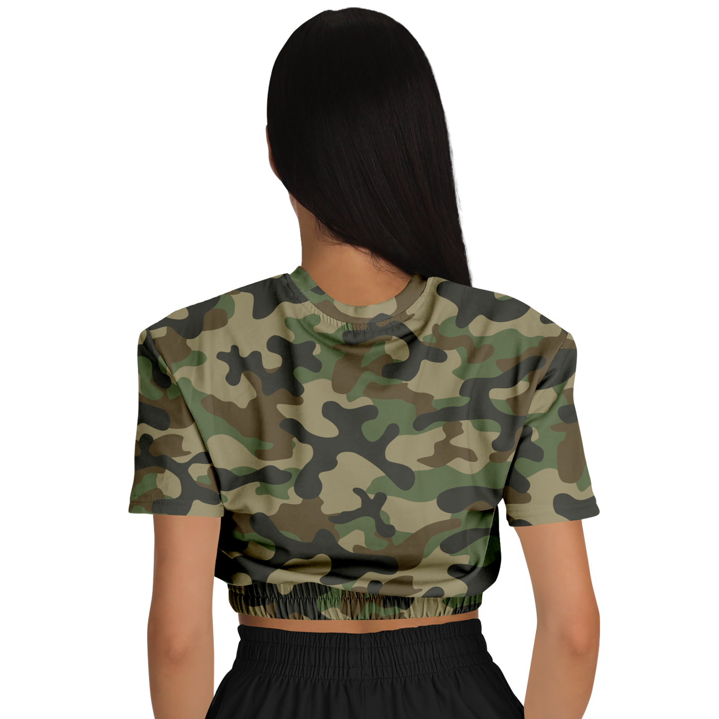 Camo Crop Top Sweatshirt | Military Brown Camouflage