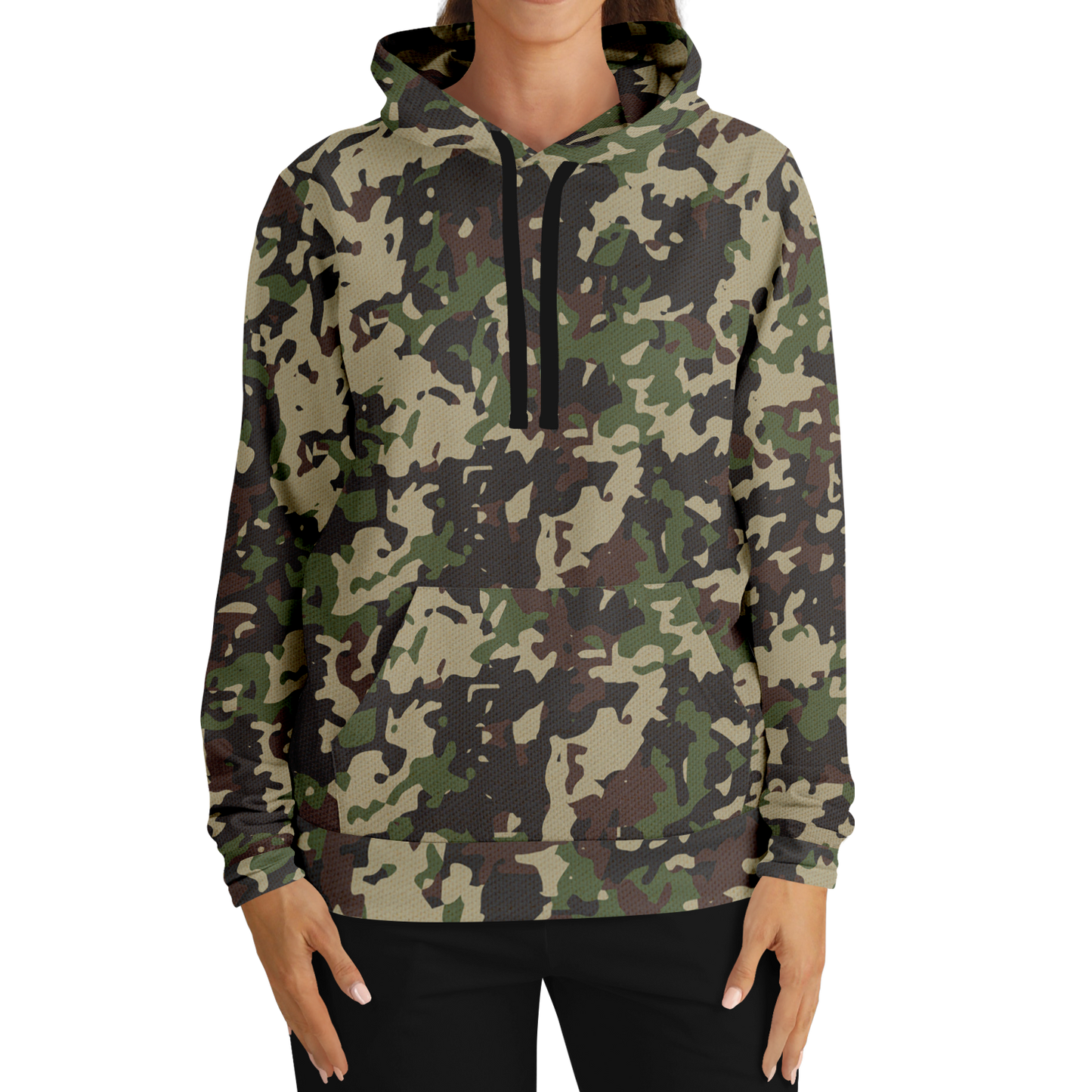 Military Brown Hoodie | Khaki, Gray and Lava Mixed Camo