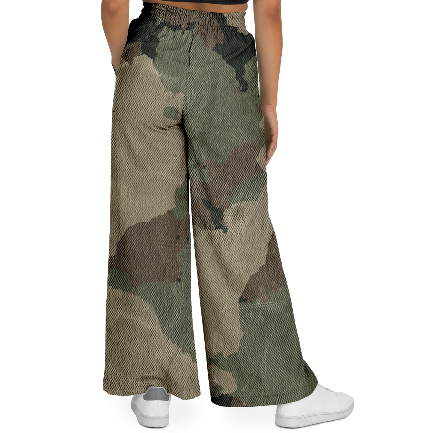 Camo Wide Leg Pants | Dirty Old Brown Camouflage