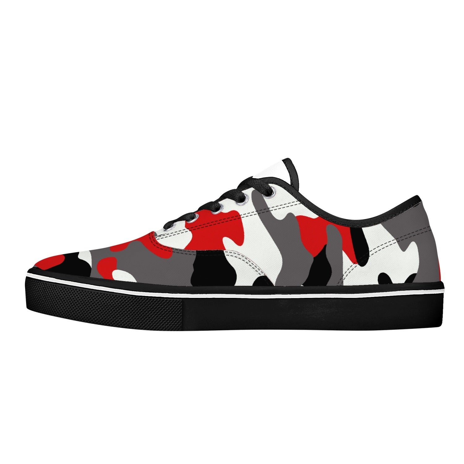 Camo Skate Shoes | Red, Black, and White Camouflage