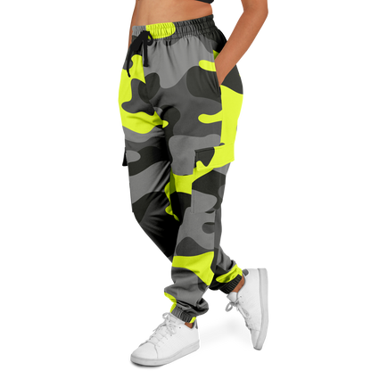 Camo Cargo Pants | Unisex | Black, Gray & Yellow Camouflage