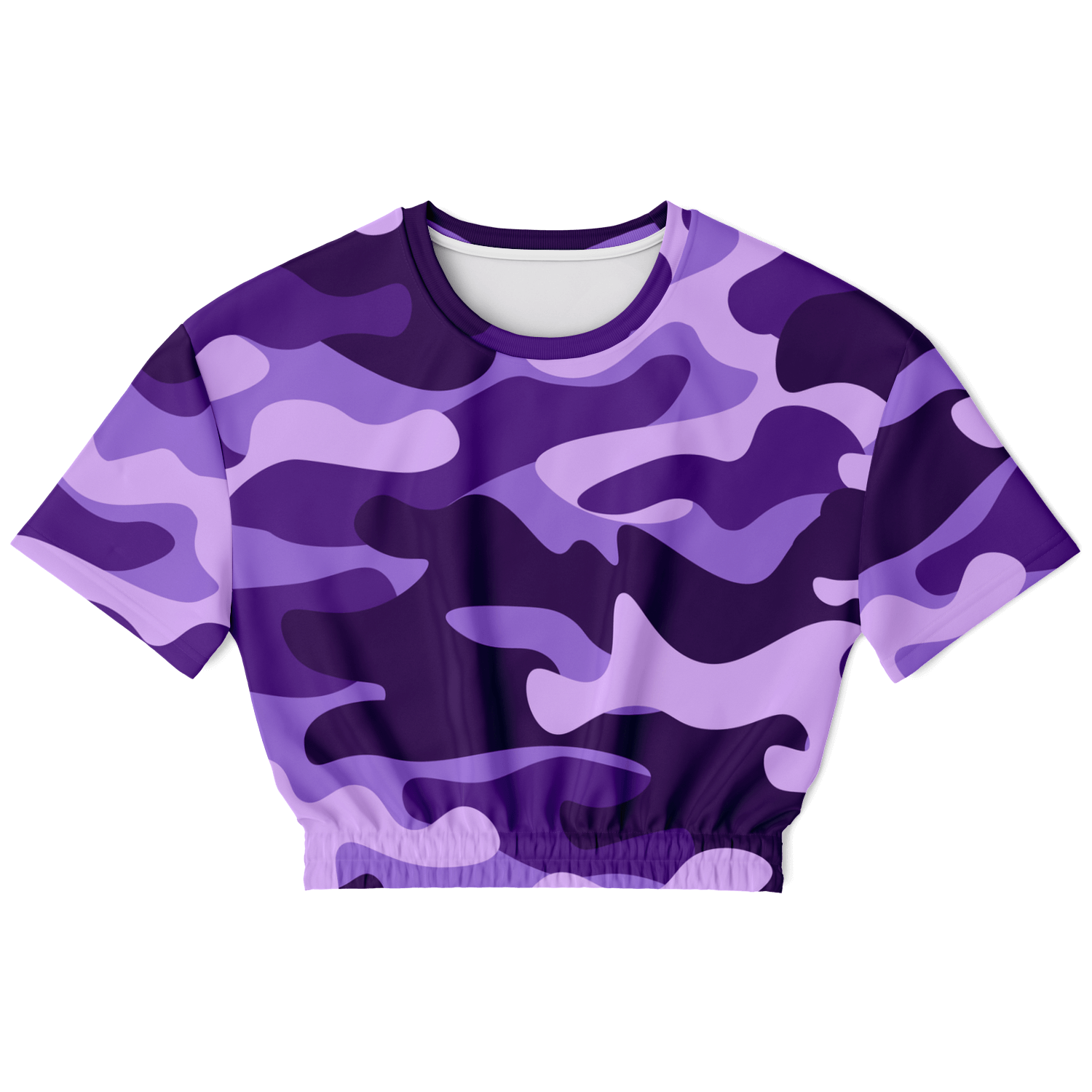 Camo Crop Top Sweatshirt | Purple, Blue & Mauve Camouflage