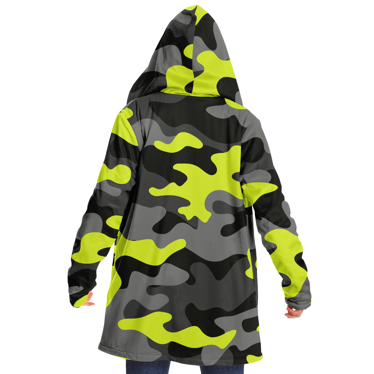 Camo Cloak | Yellow, Black, & Gray Camouflage | Microfleece