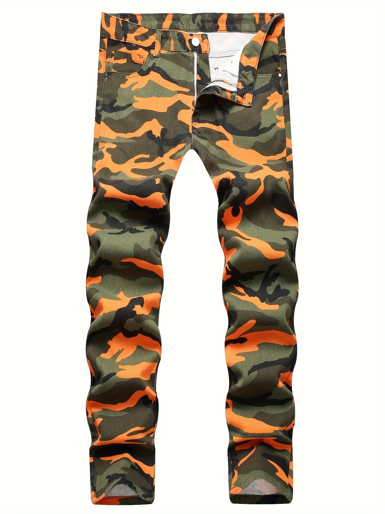 Men's Camo Jeans | Street Style Stylish Causal Denim Pants