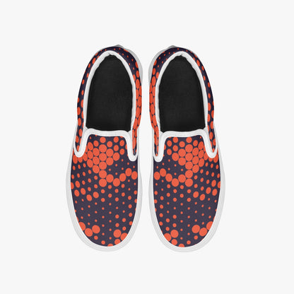 Camo Slip-On Shoes | Orange and Blue Digital Camouflage