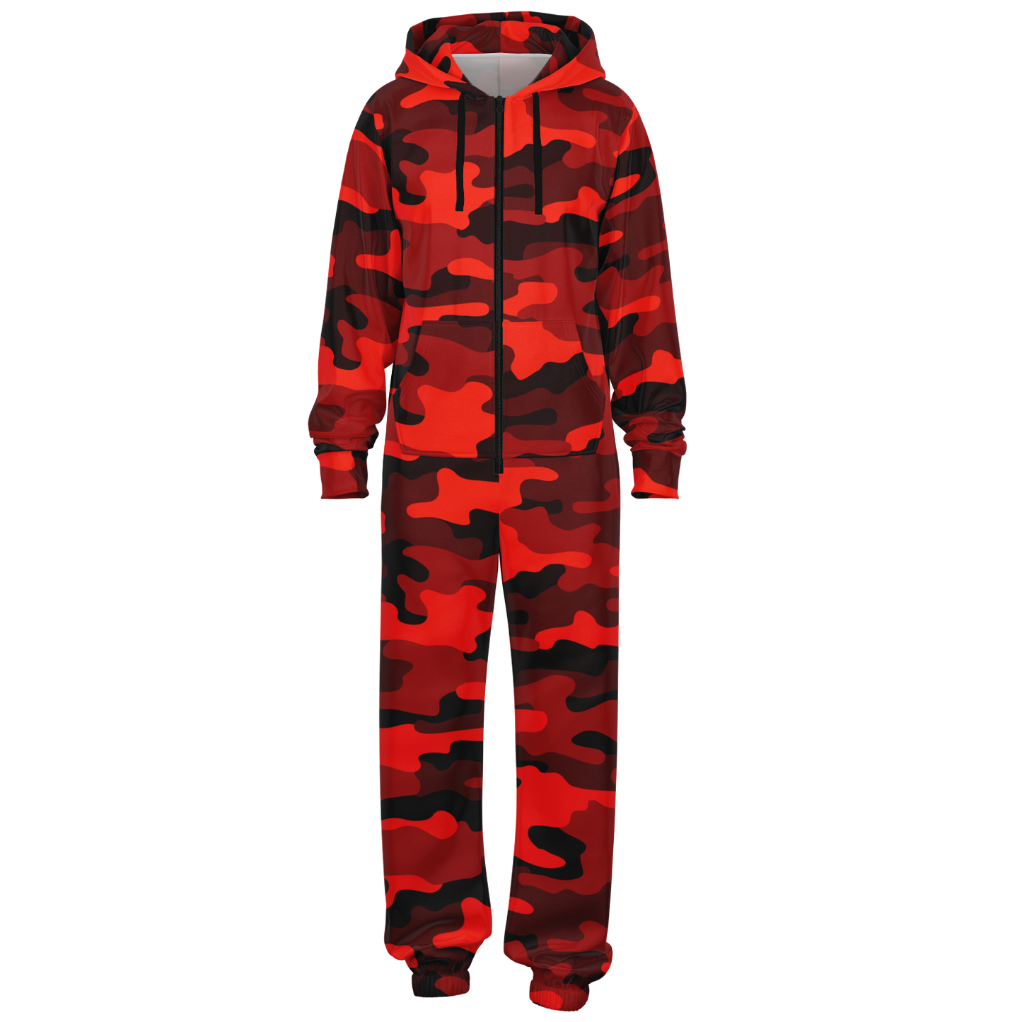 Camo Onesie | Scarlet Red and Black Camouflage