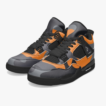 Camo Jordans AJ4 | Orange, Black and Gray Camouflage