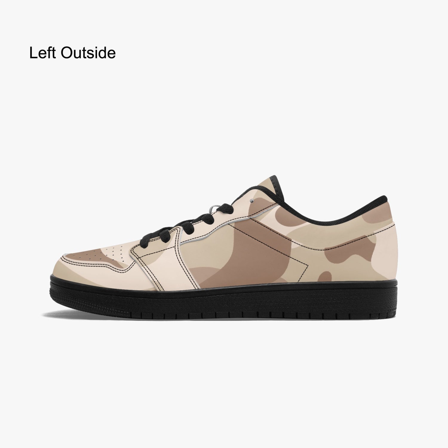 Camo Sneakers | Desert Brown Low-Top Leather Camouflage Shoes