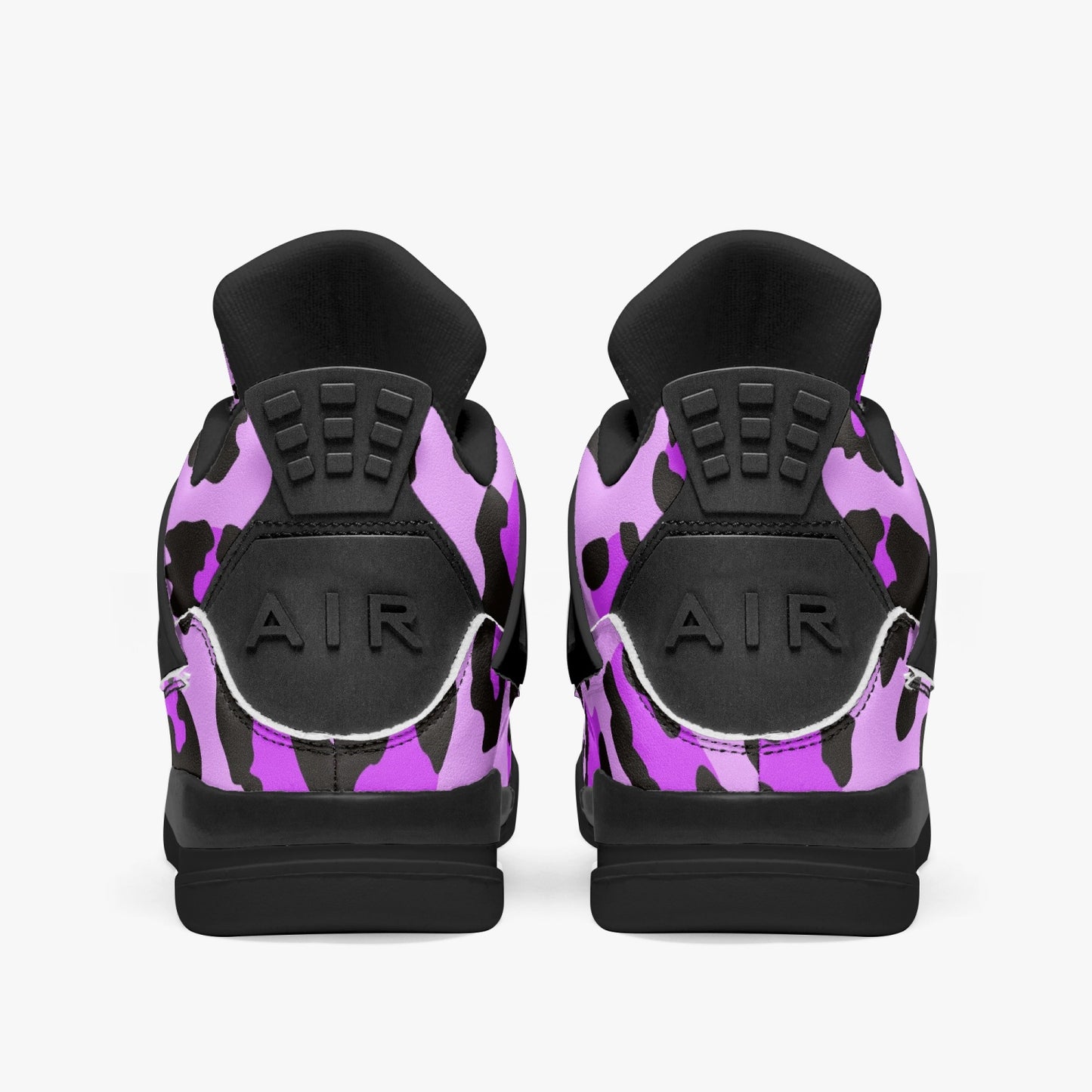 Leopard Jordans AJ4 | Purple, Blue and Black Pattern