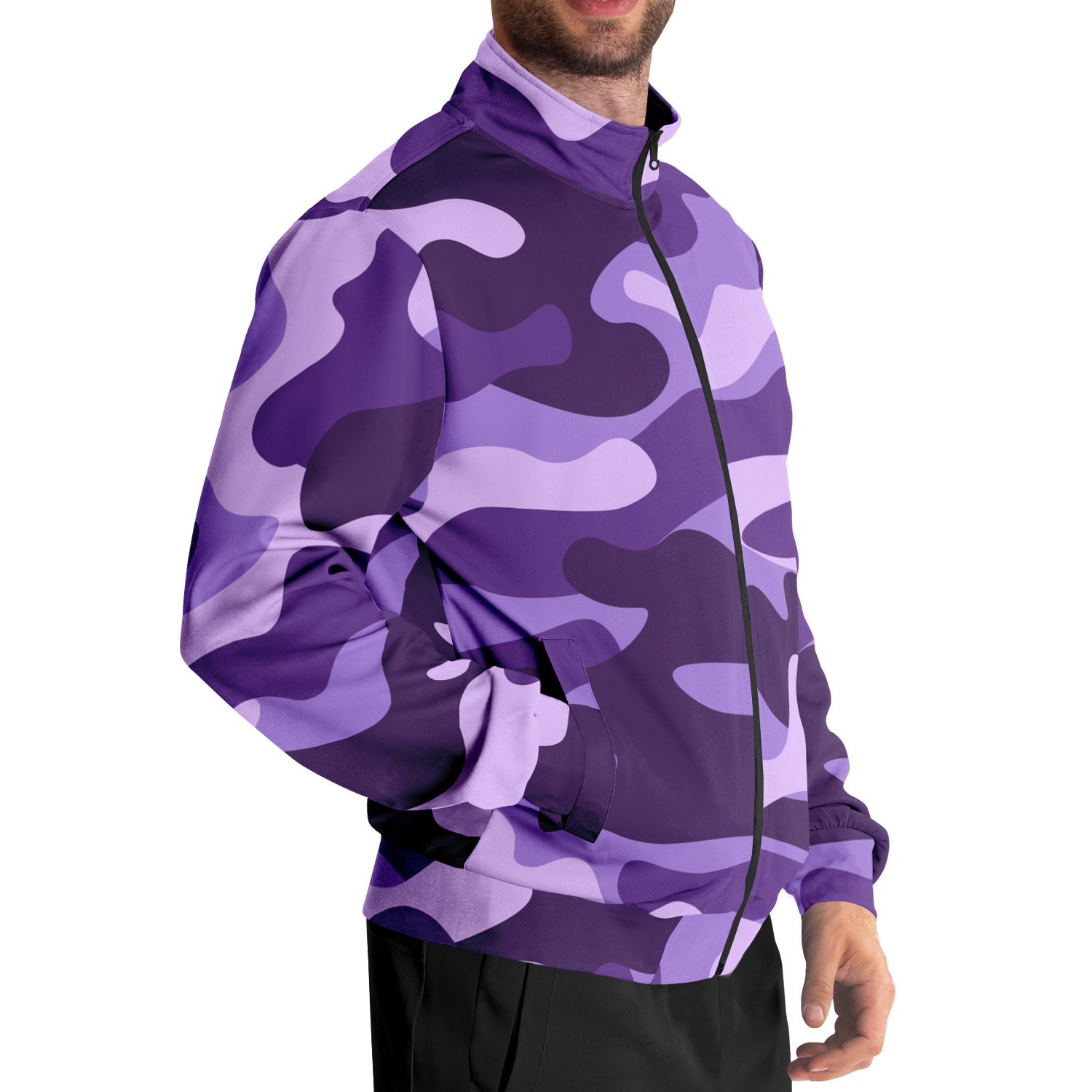 Camo Track Jacket | Purple, Blue & Mauve Camouflage