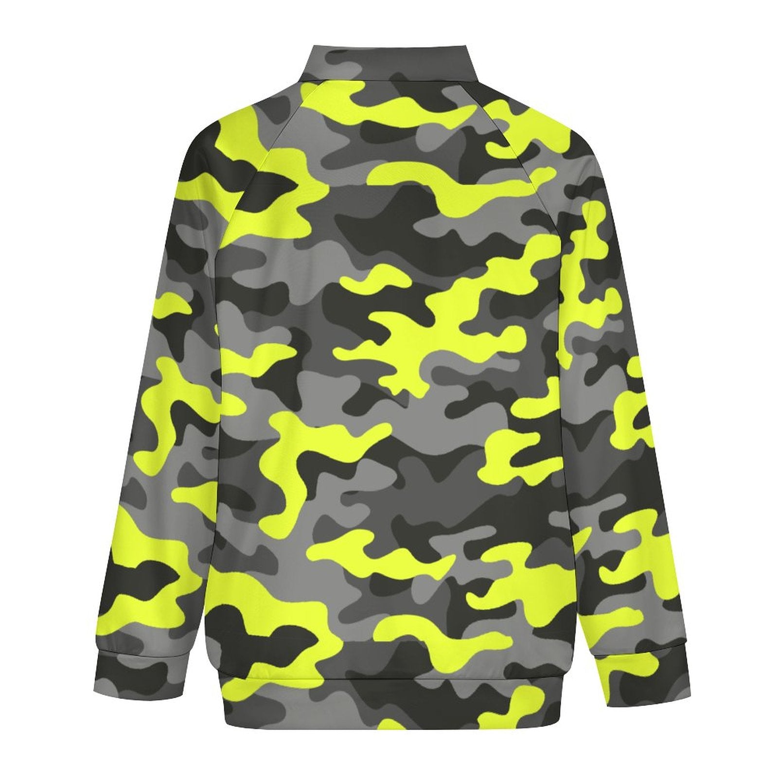 Camo Shirt | Raglan Zip-up | Yellow, Black, and Gray