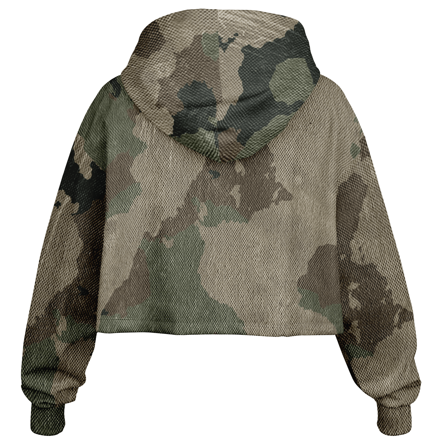 Cropped Hoodie For Women | Dirty Old Brown Camouflage