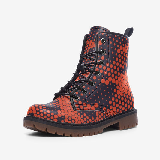 Camo Boots | Leather Camouflage in Digital Orange and Blue