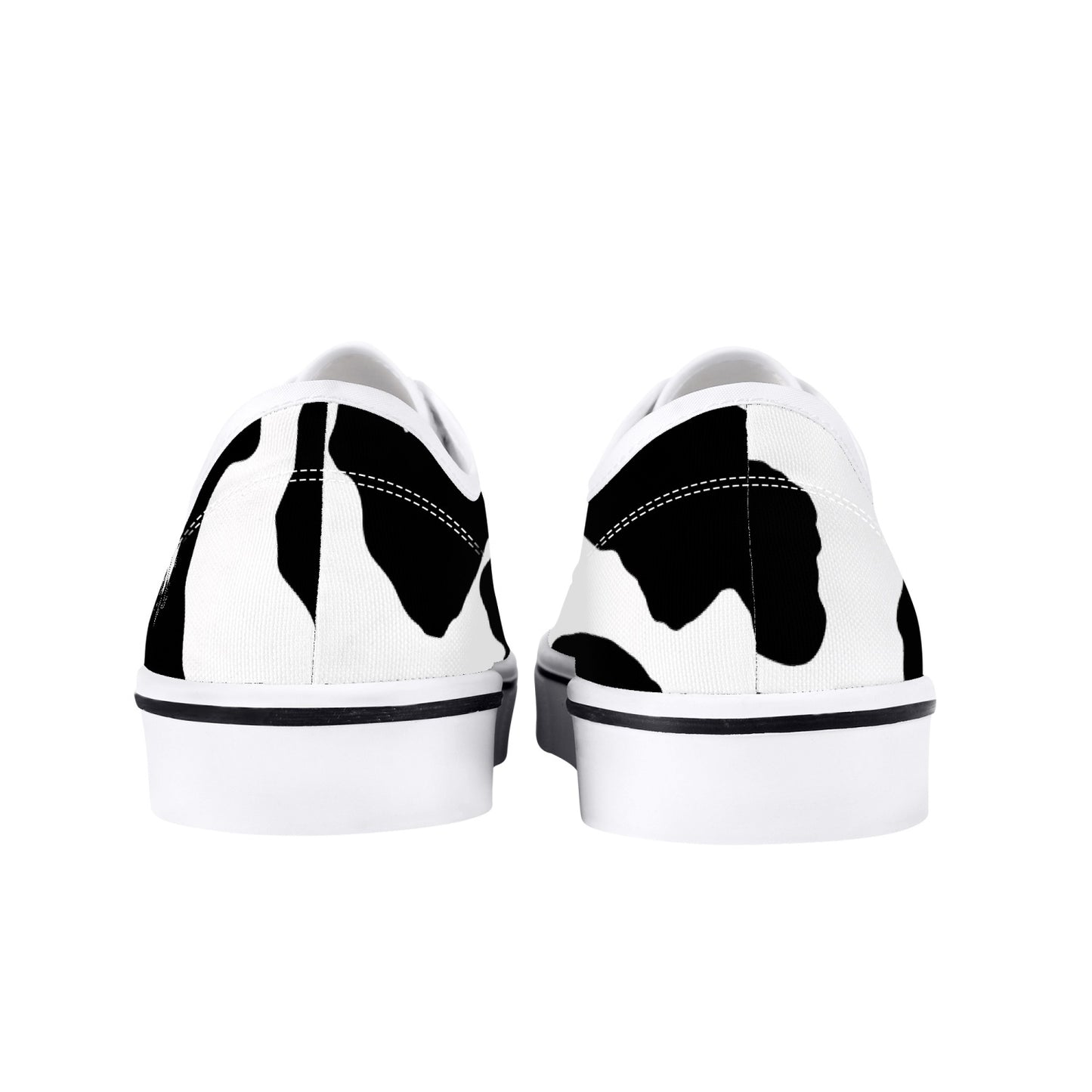 Camo Skate Shoes | Black & White Cow Print