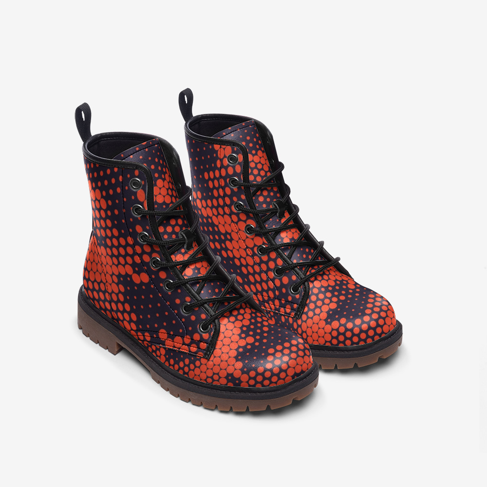 Camo Boots | Leather Camouflage in Digital Orange and Blue