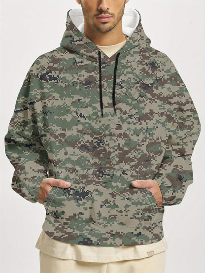 Men's Camo Hoodie | Casual & Warm Pullover with Drawstring