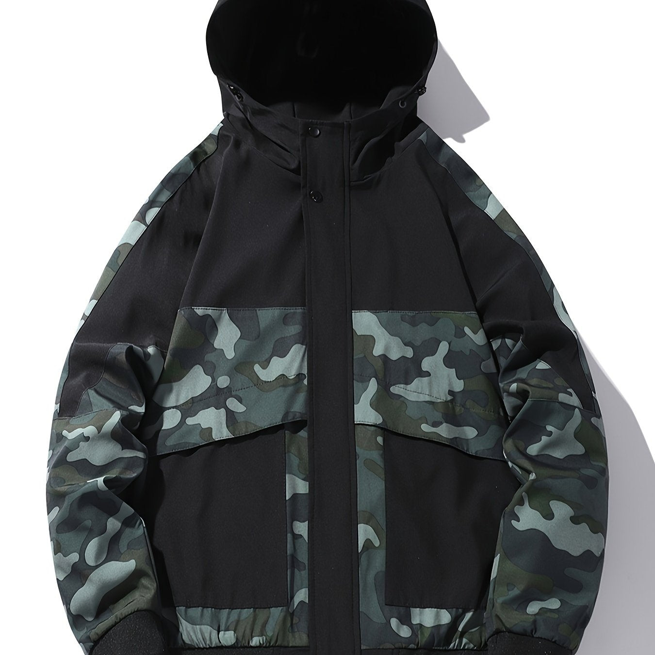 Camo Graphic Fleece Jacket | Men's Casual Hooded Winter Coat