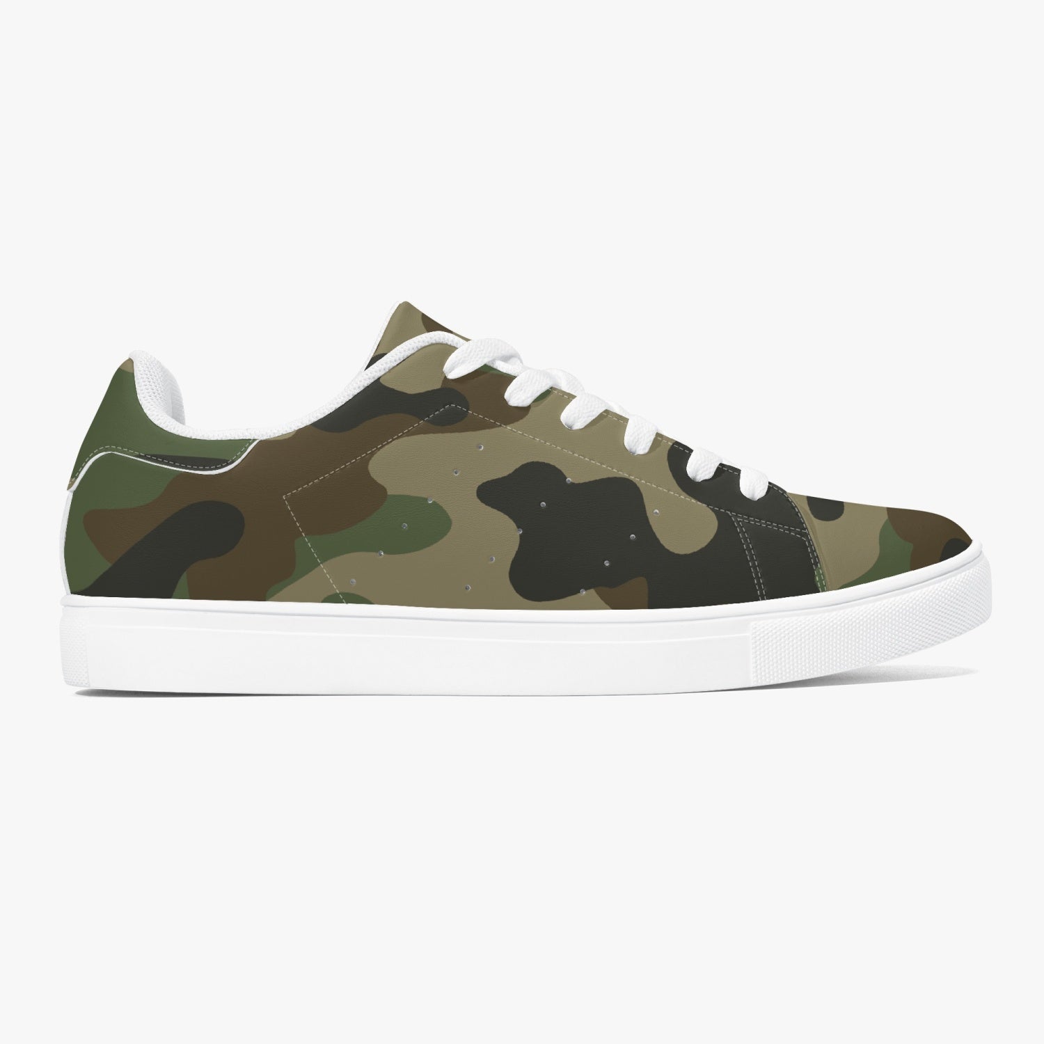 Camo Sneakers | Classic Low-Top Leather | Military Brown