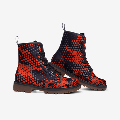 Camo Boots | Leather Camouflage in Digital Orange and Blue