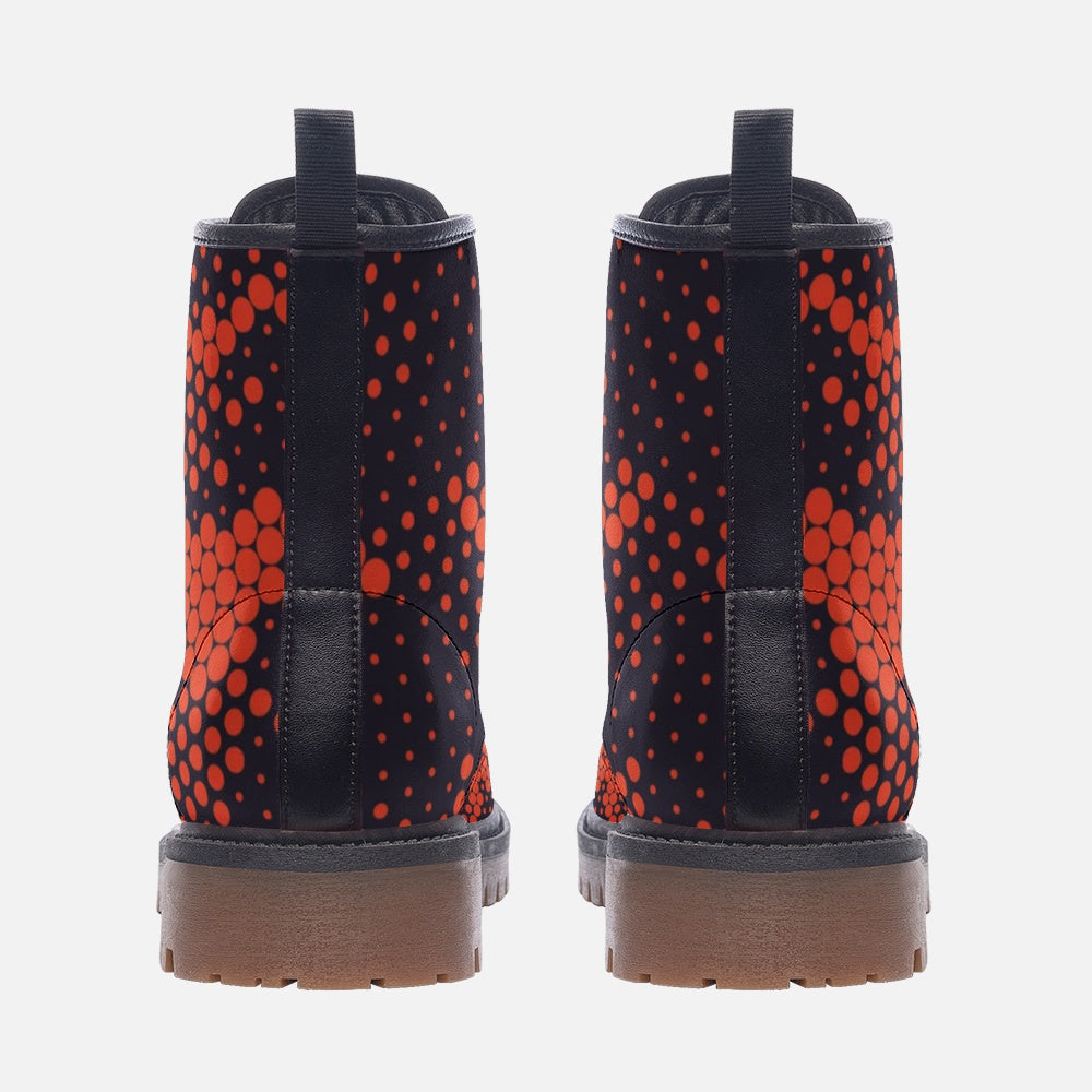 Camo Boots | Leather Camouflage in Digital Orange and Blue