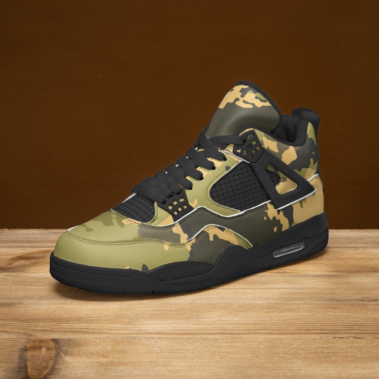 Camo Jordans AJ4 | Desert Green Watercolor Camouflage