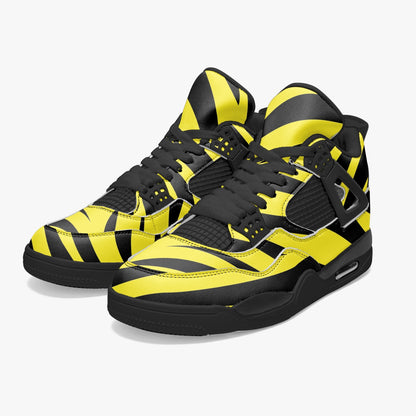 Zebra Jordans AJ4 | Yellow and Black Sneakers