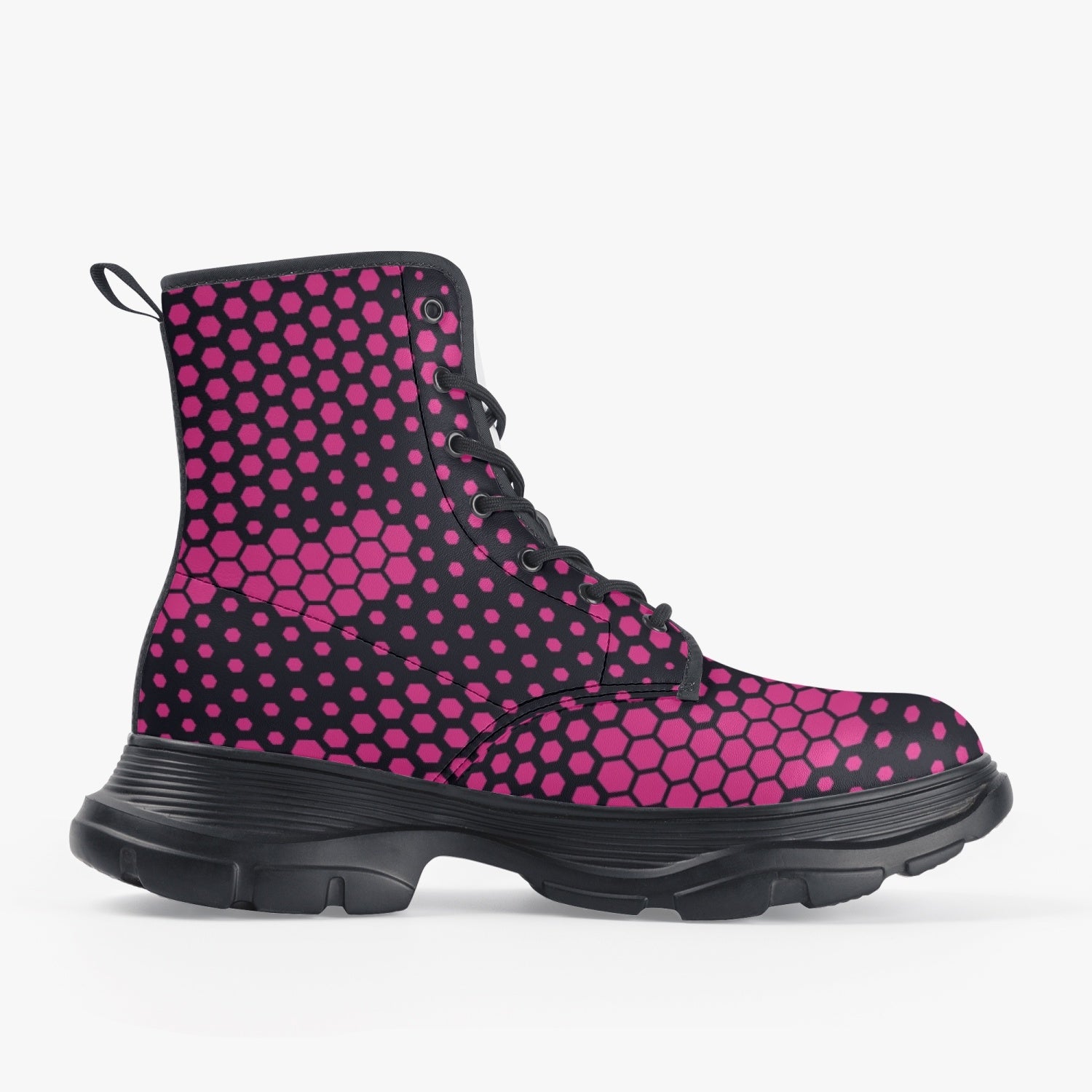 Chunky Boots | Leather in Digital Pink Camouflage