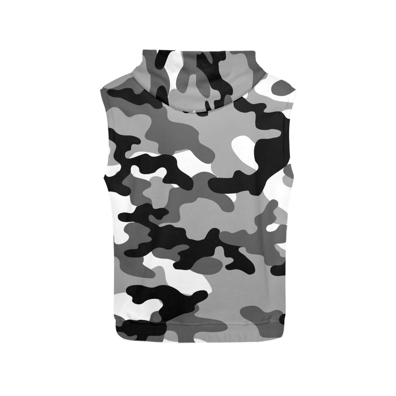 Sleeveless Camo Hoodie For Women | Black, White, and Gray