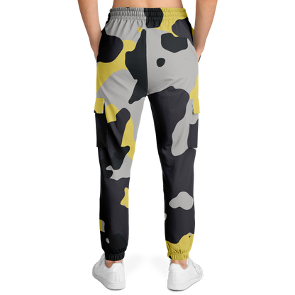 Camo Cargo Pants | Unisex | Yellow, Black & Silver Camouflage