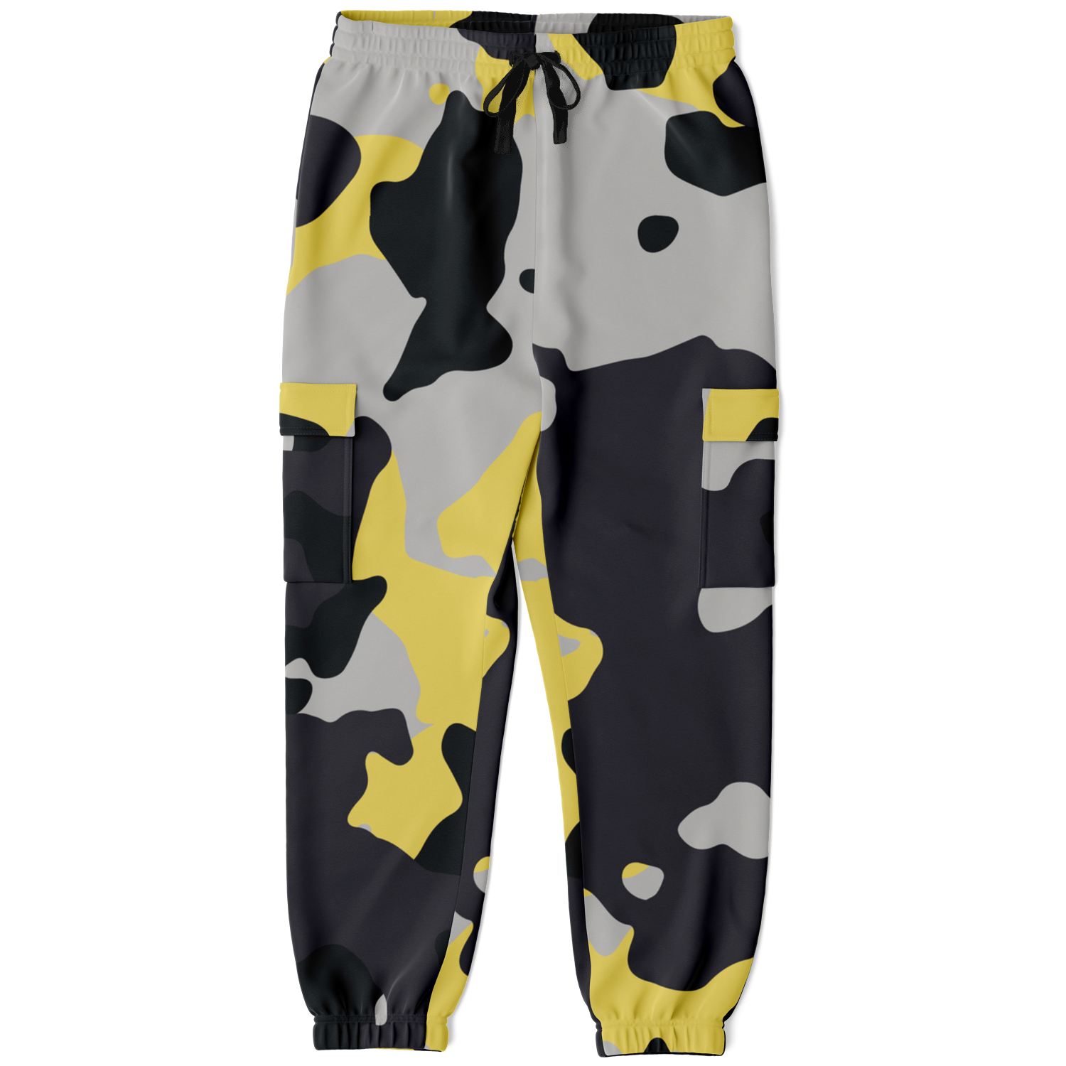 Camo Cargo Pants | Unisex | Yellow, Black & Silver Camouflage