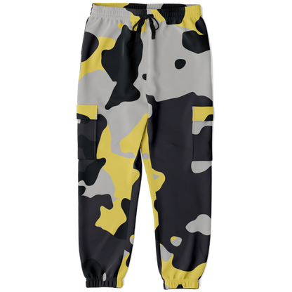 Camo Cargo Pants | Unisex | Yellow, Black & Silver Camouflage