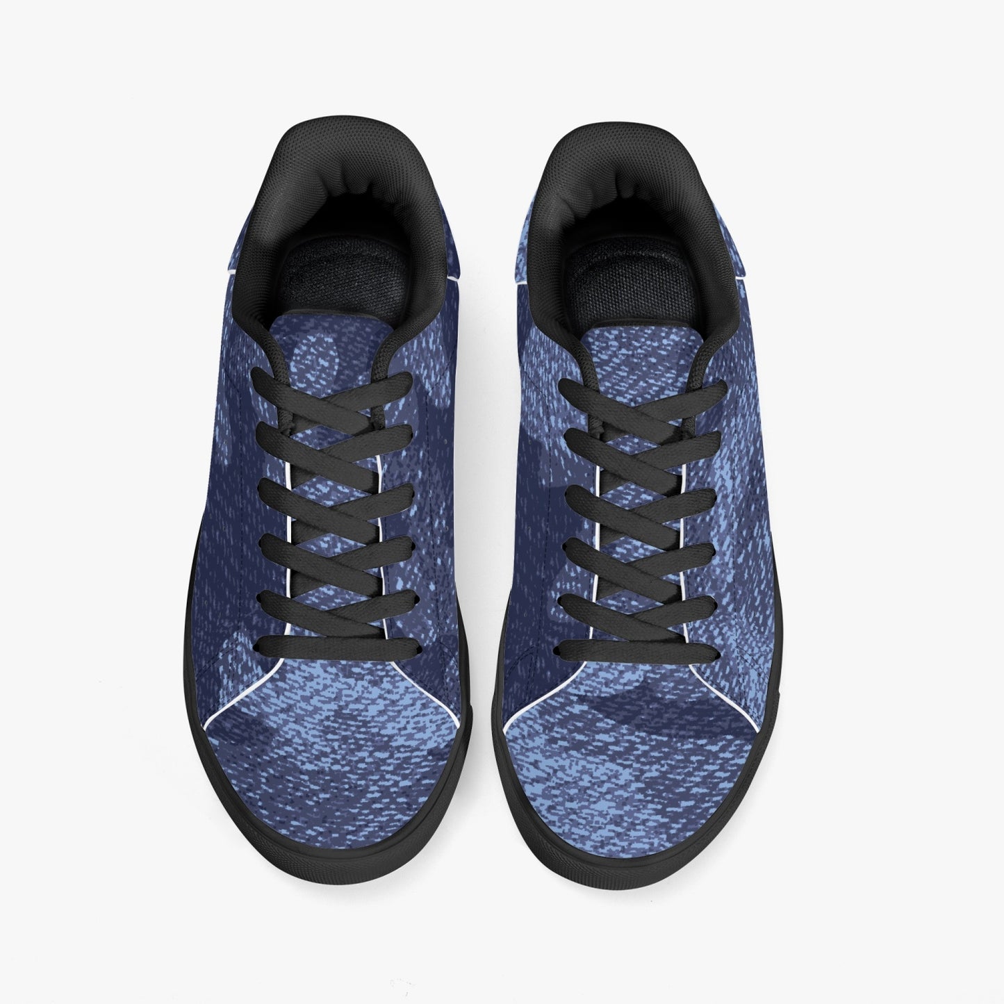 Camo Sneakers | Classic Low-Top Leather | Denim Blue