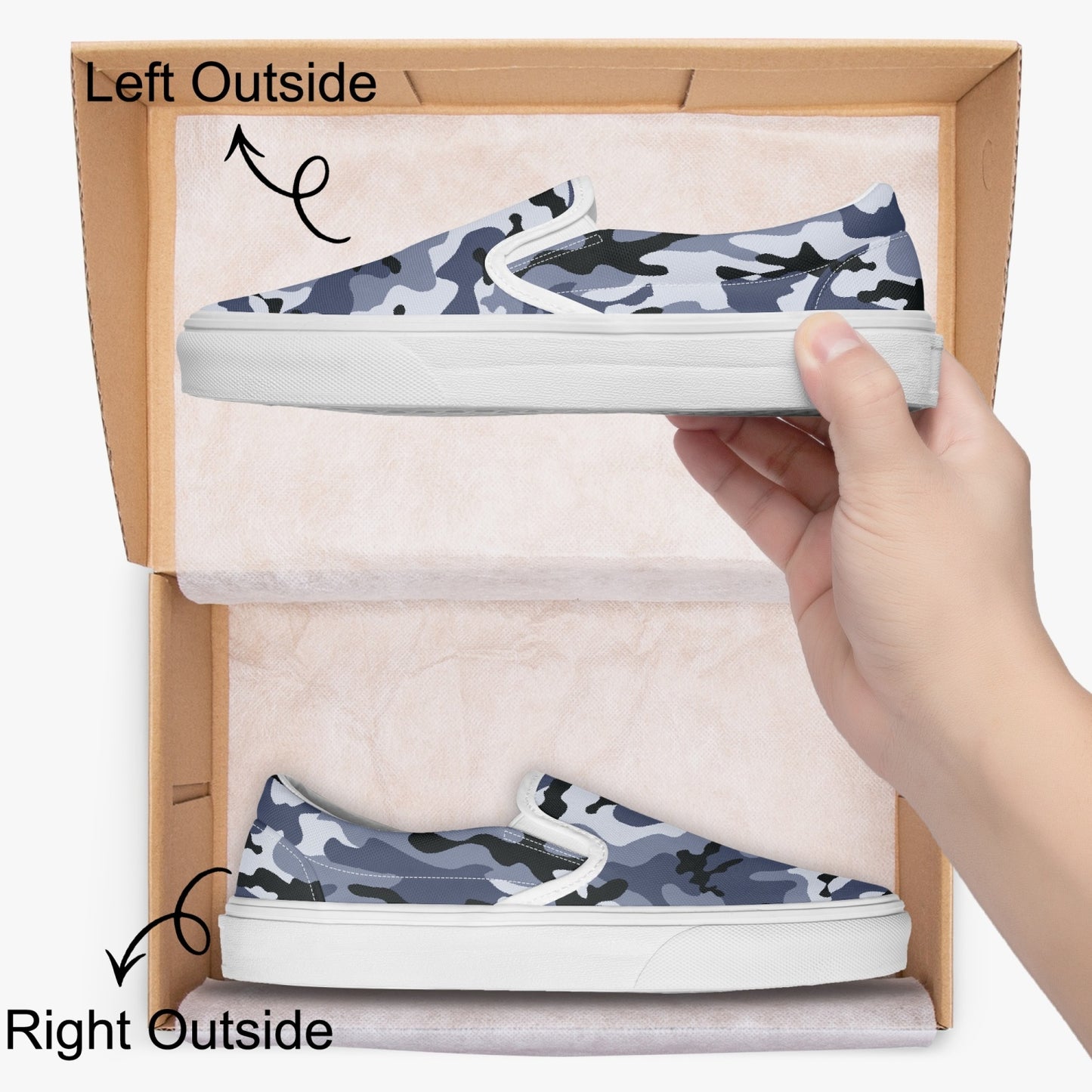 Camo Slip-On Shoes | Light Blue Camouflage