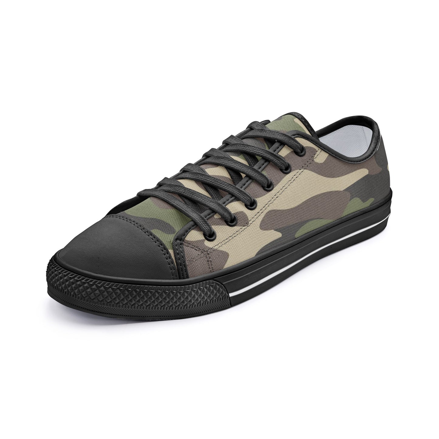 Camo Shoes | Low Top Canvas | Classic Green Camouflage