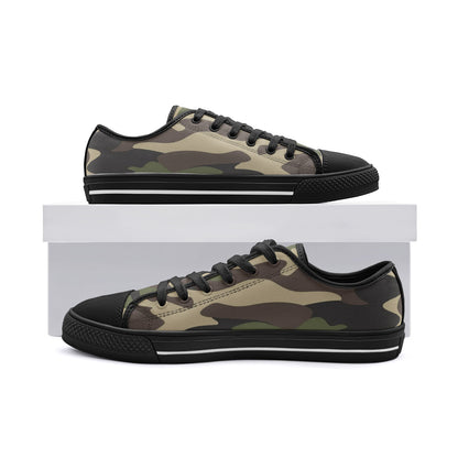 Camo Shoes | Low Top Canvas | Classic Green Camouflage