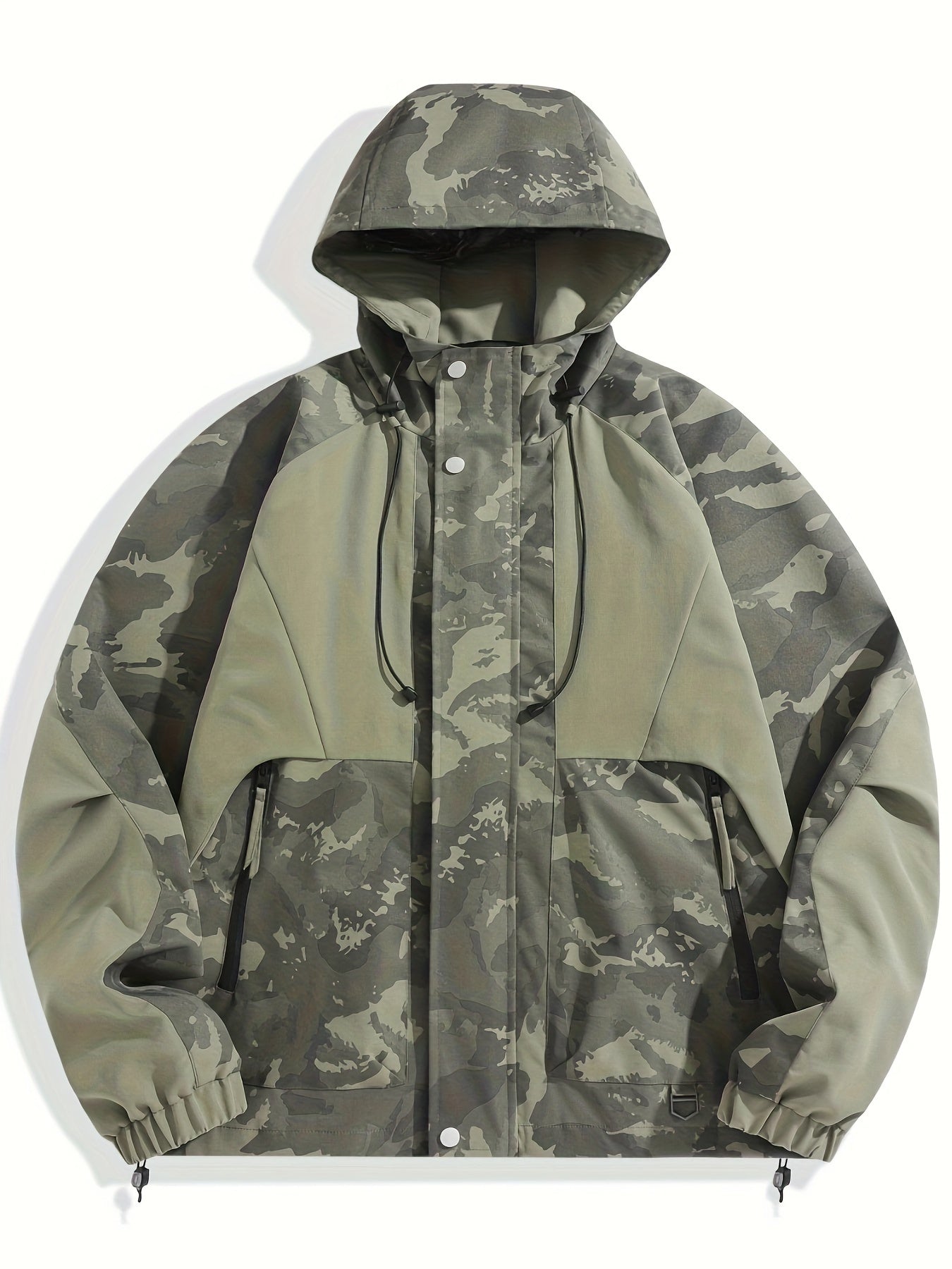 Men's Camo Hooded Jacket: Water-Repellent, Full-Zip