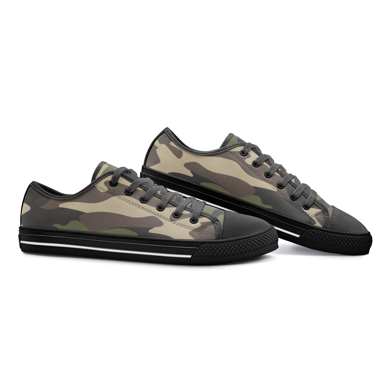 Camo Shoes | Low Top Canvas | Classic Green Camouflage