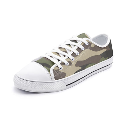 Camo Shoes | Low Top Canvas | Classic Green Camouflage