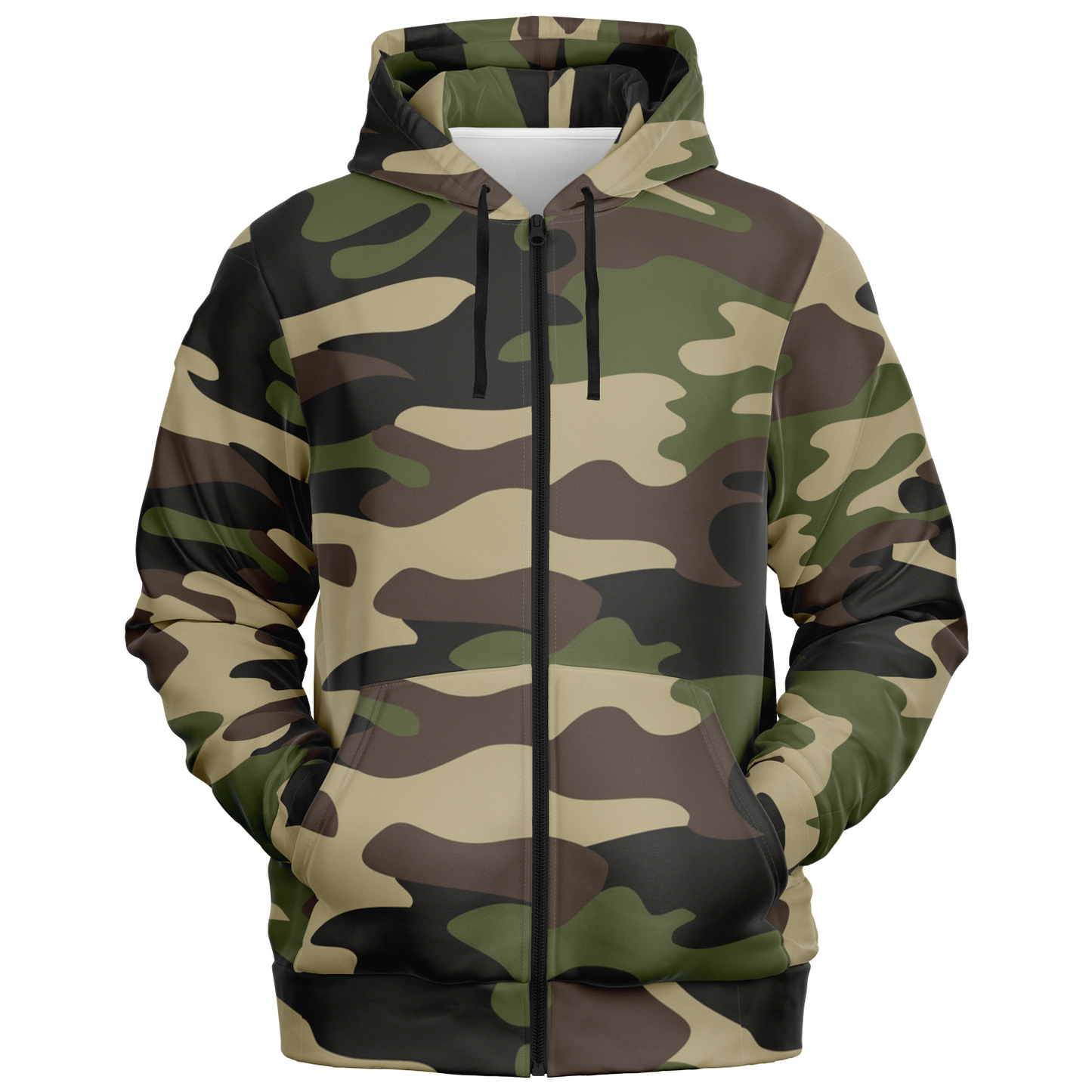 Zip-Up Hoodie | Classic Green Camouflage