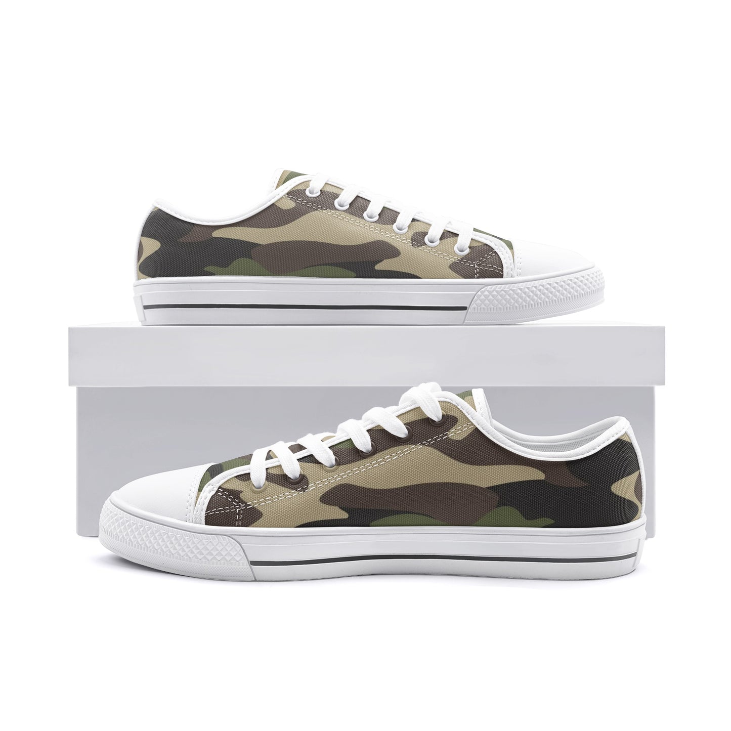 Camo Shoes | Low Top Canvas | Classic Green Camouflage