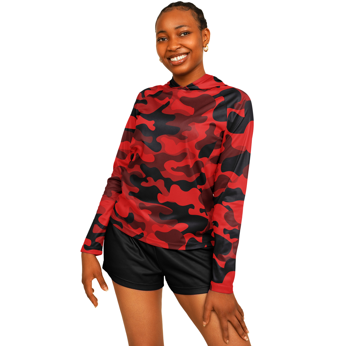 Long Sleeve Performance Shirt for Women | Red & Black Camo