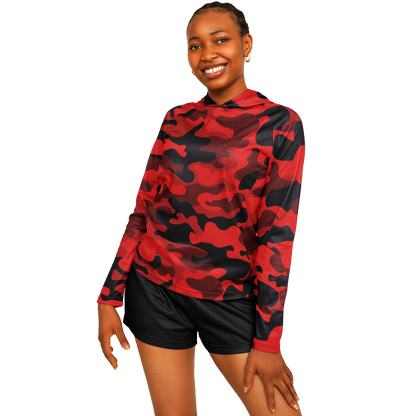 Long Sleeve Performance Shirt for Women | Red & Black Camo