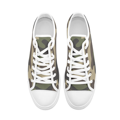 Camo Shoes | Low Top Canvas | Classic Green Camouflage