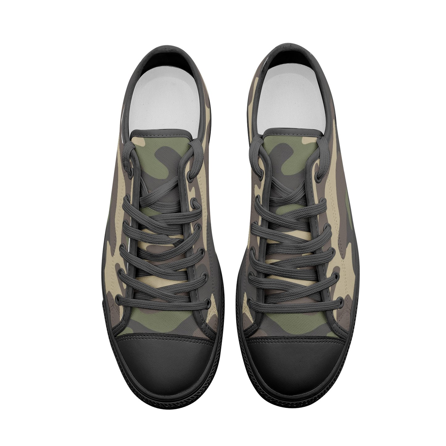 Camo Shoes | Low Top Canvas | Classic Green Camouflage