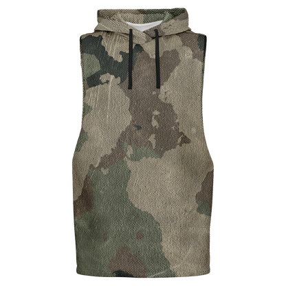 Sleeveless Hoodie | Dirty Old Brown Camouflage