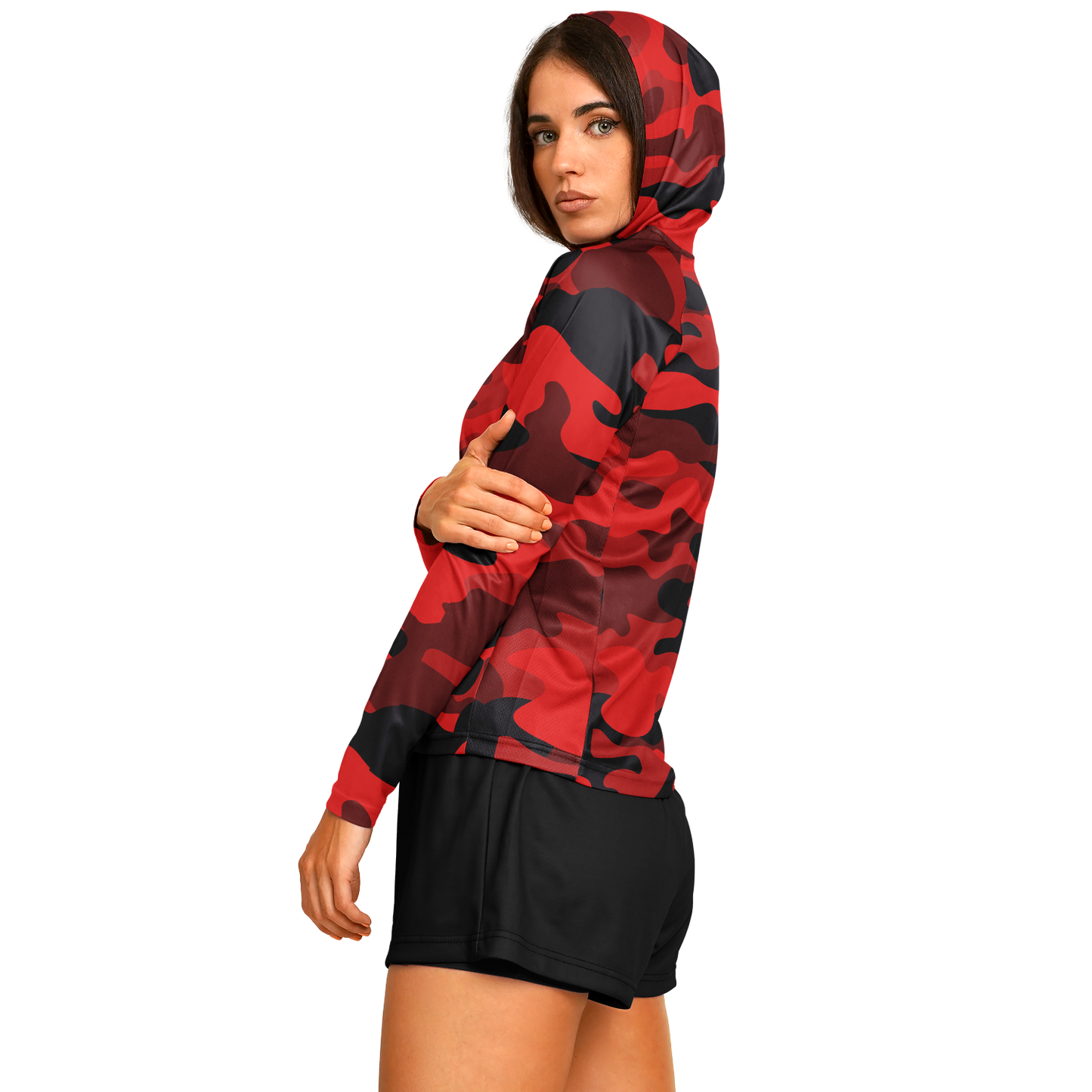 Long Sleeve Performance Shirt for Women | Red & Black Camo