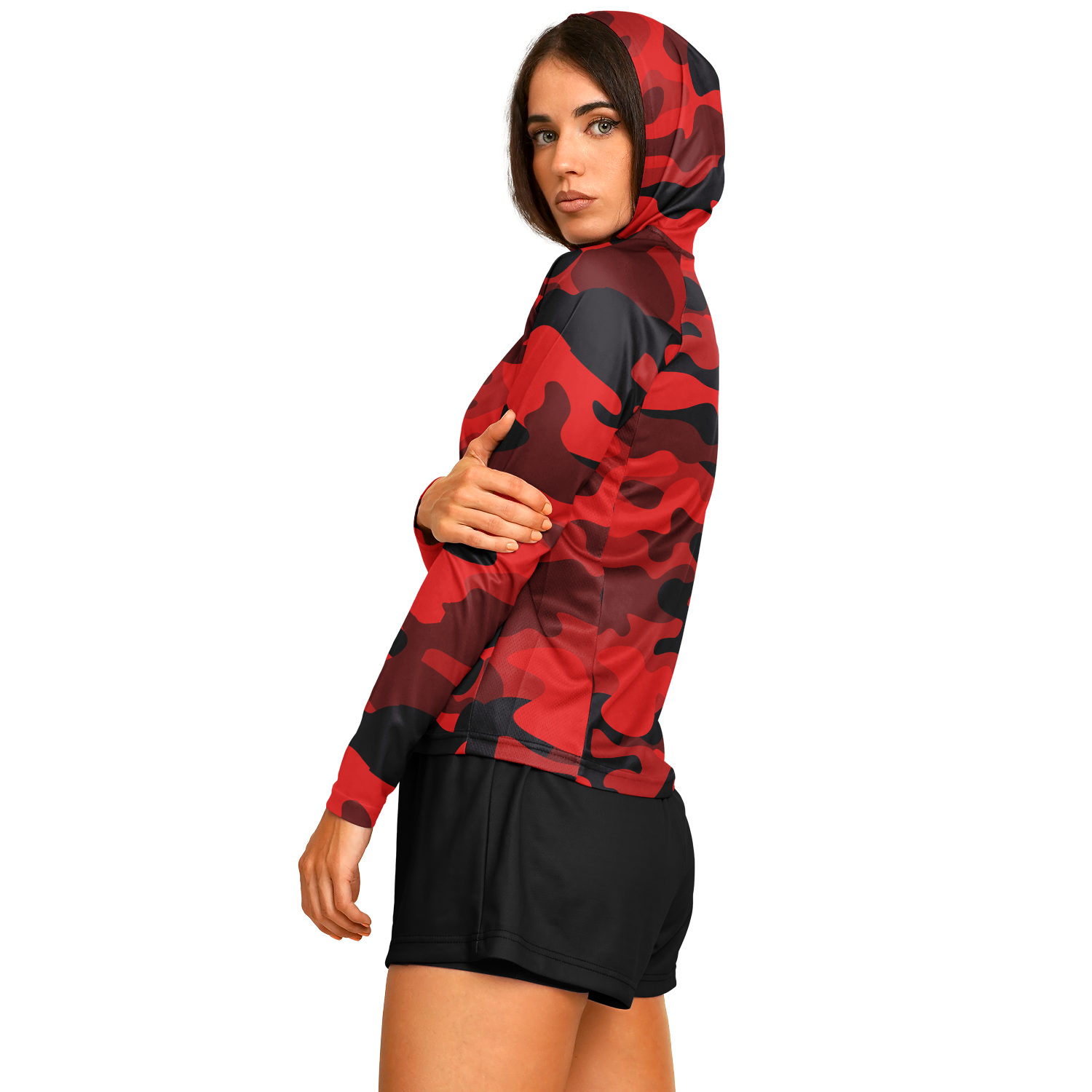 Long Sleeve Performance Shirt for Women | Red & Black Camo