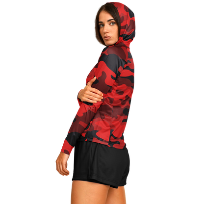 Long Sleeve Performance Shirt for Women | Red & Black Camo