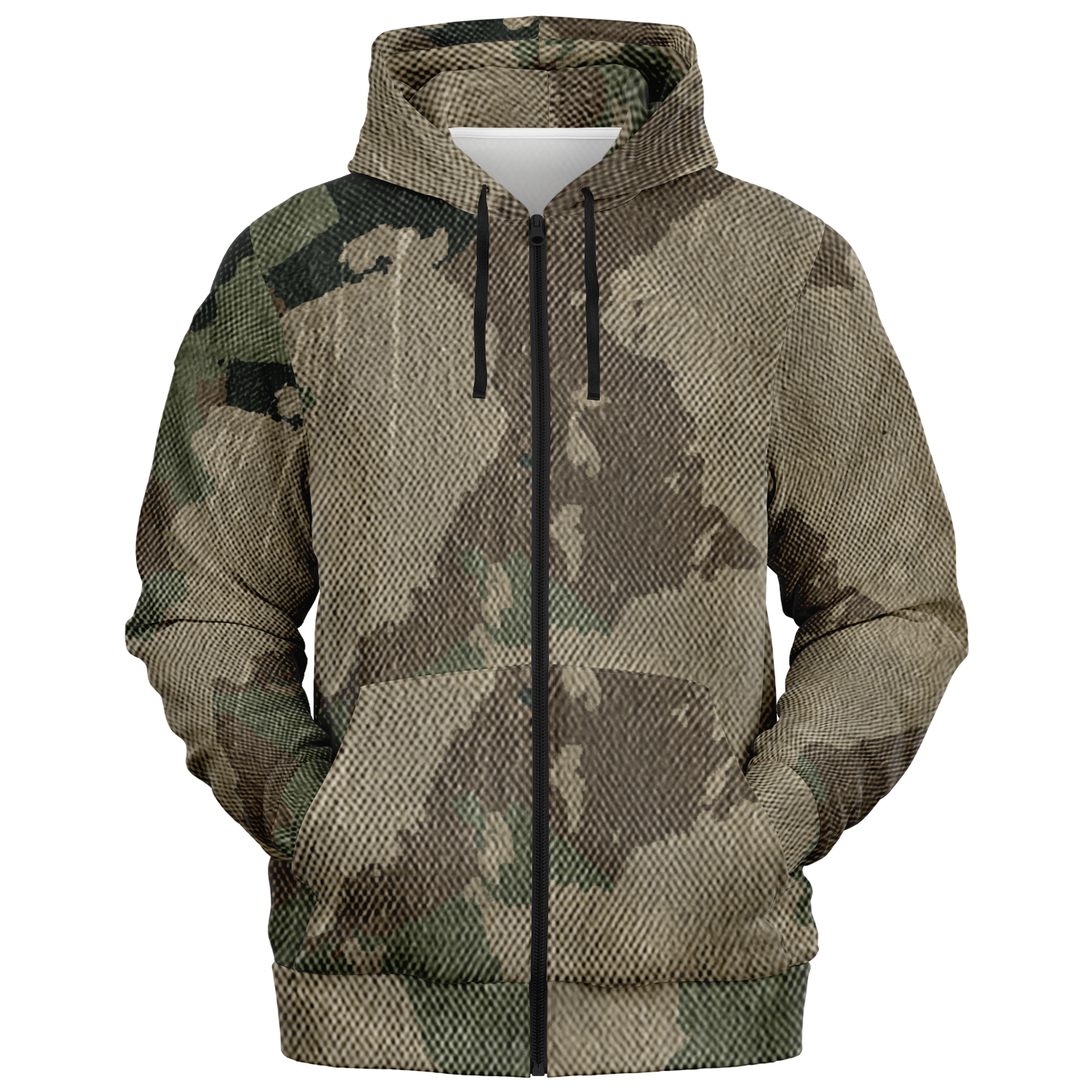 Zip-Up Hoodie | Dirty Brown Camouflage